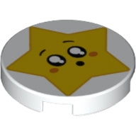 LEGO® los onderdeel Tegel Rond met Motief Wit 14769pb249