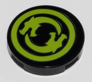 LEGO® los onderdeel Tegel Rond met Motief Zwart 14769pb245
