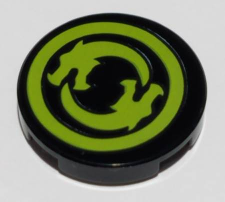 LEGO® los onderdeel Tegel Rond met Motief Zwart 14769pb245
