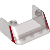 Plaatje in Gallery viewer laden, LEGO® Voorruit met Motief Doorzichtig Zwart 2437pb06