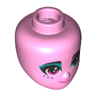 Plaatje in Gallery viewer laden, LEGO® los onderdeel Hoofd in kleur Fel Roze 47798