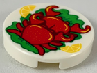 LEGO® los onderdeel Tegel Rond met Motief Wit 14769pb255