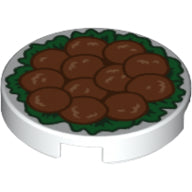 Plaatje in Gallery viewer laden, LEGO® los onderdeel Tegel Rond met Motief Wit 14769pb256