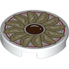 LEGO® los onderdeel Tegel Rond met Motief Wit 14769pb252
