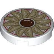 LEGO® los onderdeel Tegel Rond met Motief Wit 14769pb252