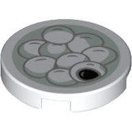 LEGO® los onderdeel Tegel Rond met Motief Wit 14769pb254