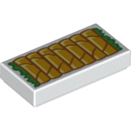 Plaatje in Gallery viewer laden, LEGO® los onderdeel Tegel met Motief in kleur Wit 3069pb0702