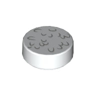 LEGO® los onderdeel Tegel Rond met Motief Wit 98138pb102