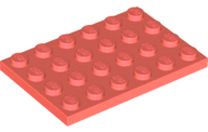 LEGO® los onderdeel Plaat Algemeen in kleur Koraal 3032