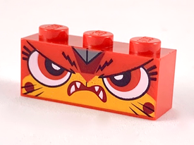 LEGO® los onderdeel Steen met Motief in kleur Rood 3622pb109