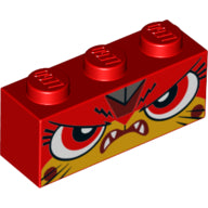 Plaatje in Gallery viewer laden, LEGO® los onderdeel Steen met Motief in kleur Rood 3622pb109