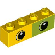 Plaatje in Gallery viewer laden, LEGO® los onderdeel Steen met Motief in kleur Geel 3010pb267