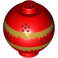 Plaatje in Gallery viewer laden, LEGO® los onderdeel Steen Rond met Motief Rood 20953pb03