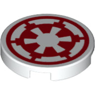 LEGO® los onderdeel Tegel Rond met Motief Wit 14769pb262