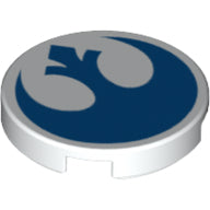 LEGO® los onderdeel Tegel Rond met Motief Wit 14769pb261