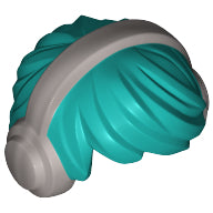 Plaatje in Gallery viewer laden, LEGO® los onderdeel Haar in kleur Donker Turkoois 10166pb01