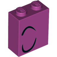 Plaatje in Gallery viewer laden, LEGO® los onderdeel Steen met Motief Magenta 3245cpb091