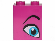 Plaatje in Gallery viewer laden, LEGO® los onderdeel Steen met Motief Magenta 3245cpb094