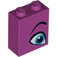 Plaatje in Gallery viewer laden, LEGO® los onderdeel Steen met Motief Magenta 3245cpb094