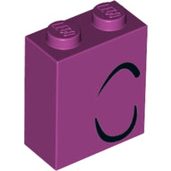 Plaatje in Gallery viewer laden, LEGO® los onderdeel Steen met Motief Magenta 3245cpb092
