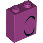 LEGO® los onderdeel Steen met Motief Magenta 3245cpb092