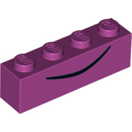 Plaatje in Gallery viewer laden, LEGO® los onderdeel Steen met Motief Magenta 3010pb261