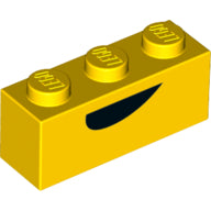LEGO® los onderdeel Steen met Motief in kleur Geel 3622pb102