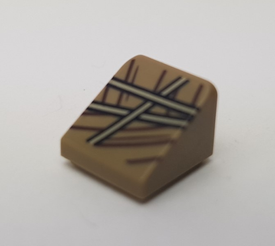 LEGO® Dakpan met Motief Donker Geelbruin 54200pb091