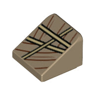 LEGO® Dakpan met Motief Donker Geelbruin 54200pb091