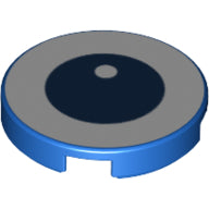 LEGO® los onderdeel Tegel Rond met Motief Blauw 14769pb273