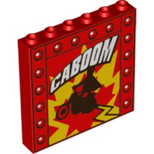 Plaatje in Gallery viewer laden, LEGO® los onderdeel Paneel met Motief Rood 59349pb157
