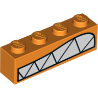 Plaatje in Gallery viewer laden, LEGO® los onderdeel Steen met Motief Oranje 3010pb262