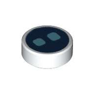 LEGO® los onderdeel Tegel Rond met Motief Wit 98138pb108