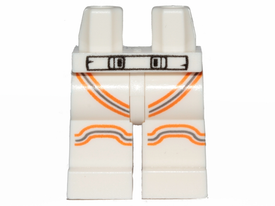 LEGO® los onderdeel Benen met Motief Wit 970c00pb0973