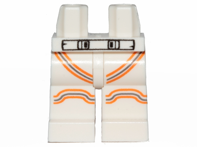 LEGO® los onderdeel Benen met Motief Wit 970c00pb0973