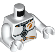 LEGO® los onderdeel Lijf met Motief Wit 973pb3553c01