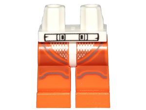 LEGO® los onderdeel Benen met Motief in kleur Wit 970c04pb10