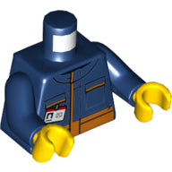 Plaatje in Gallery viewer laden, LEGO® los onderdeel Lijf met Motief Donkerblauw 973pb3556c01