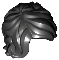 Plaatje in Gallery viewer laden, LEGO® los onderdeel Haar in kleur Zwart 25409