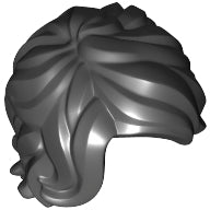 Plaatje in Gallery viewer laden, LEGO® los onderdeel Haar in kleur Zwart 25409