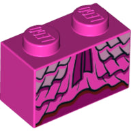 Plaatje in Gallery viewer laden, LEGO® los onderdeel Steen met Motief Donker Roze 3004pb198