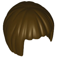 Plaatje in Gallery viewer laden, LEGO® los onderdeel Haar in kleur Donker Bruin 62711