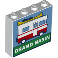 Plaatje in Gallery viewer laden, LEGO® los onderdeel Steen met Motief in kleur Wit 49311pb006