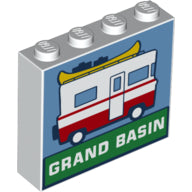 Plaatje in Gallery viewer laden, LEGO® los onderdeel Steen met Motief in kleur Wit 49311pb006