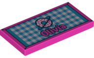 Plaatje in Gallery viewer laden, LEGO® los onderdeel Tegel met Motief Donker Roze 87079pb0603
