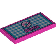 Plaatje in Gallery viewer laden, LEGO® los onderdeel Tegel met Motief Donker Roze 87079pb0603