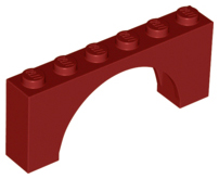 LEGO® los onderdeel Steen Boog in kleur Donkerrood 15254