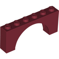 Plaatje in Gallery viewer laden, LEGO® los onderdeel Steen Boog in kleur Donkerrood 15254