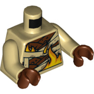 Plaatje in Gallery viewer laden, LEGO® los onderdeel Lijf met Motief Geelbruin 973pb3571c01
