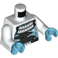 Plaatje in Gallery viewer laden, LEGO® los onderdeel Lijf met Motief Wit 973pb3613c01